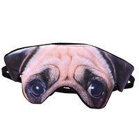 Supvox Eye Mask Cover Blindfold Sleeping Night Mask for Home Travel 3D Dog (Pug)