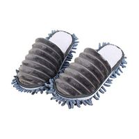 Frjjthchy Washable House Mop Slippers Detachable Chenille Floor Cleaning Microfiber Dusting Slippers (1 Pair) (Women 7-10/Men 5-8, Grey)