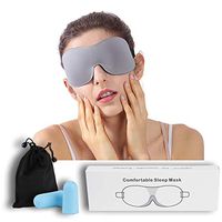 CLANDY Sleeping Eye Mask, 3D Contoured Light Blocking Night Blindfold Eye Cover with Adjustable Strap No Pressure for Business Trip, Travel, Camping, Meditation, Women Men Kids Gift for Husband Grey