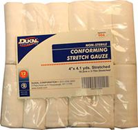 Dukal 023023 Non-Sterile Conforming Stretch Gauze White, 4inch x 4.1Yard