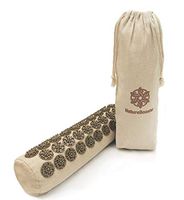 NatureBooster Organic Linen Acupressure Pillow Cervical Roll Bolster Pillow for Neck Pain and Migraine (Mild, Pillow)