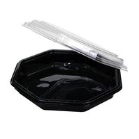 Pactiv Reynolds PET Premium Octogonal Food Container Black/Clear, 30 oz. | 150/Case