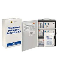 OSHA Compliant Bloodborne Pathogen Spill Clean-Up First Aid Kit Cabinet Metal Case - BBP Protection Kit Emergency Kit Trauma Kit