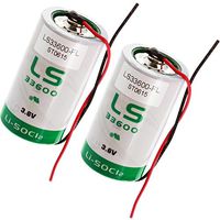 2x SAFT LS33600_WIRE D 3.6V 1700mAh Lithium Battery for Fleet Monitoring, Carbon Monoxide Detectors, Intrusion Sensors, Invisible Fencing,Smart Utility Metering, Emergency Backup