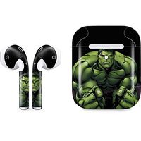 Skinit Decal Audio Skin for Apple AirPods with Wireless Charging Case - Officially Licensed Marvel/Disney Hulk is Angry Design