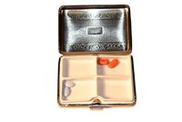 Budd Leather Company Stainless Steel Large Pill Box with Paisley Design and Engraving Area, 6.4 Ounce