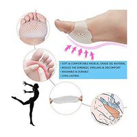 Iusun Metatarsal Pads Ball of Foot Cushions 6 Pairs Soft Silicone Breathable Forefoot Pain Relief Bunion for Walking Dancing Toe Strechers Yoga Pad Kit for Men & Women (White)