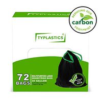 TYPLASTICS 30 Gallon Drawstring Trash Bags - Multipurpose Indoor Outdoor Large Garbage Bag (72 Count)