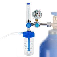 JIAWANSHUN Oxygen Flow Meter Medical Oxygen Flowmeter Pressure Gauge Oxygen Pressure Valve Regulator 0-10L/min G5/8 for Elderly Pregnant Patients (Suspension Type)