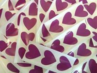 Minilabel 28X28mm Heart Shaped Coloured Plastic Seal Stickers Durable Sticky Vinyl Labels Purple