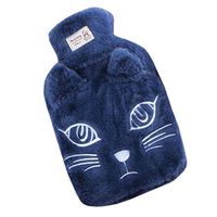 750mL Handwarmer Pocket Cute Hot-Water Bottle Water Bag Cartoon Cat Blue