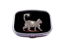 Luxcase Cat Custom Silver Pill Box Pocket Medical Tablet Holder Decoration Box Wallet