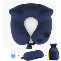 WAOBE Inflatable U-Shaped Pillow Pressed Automatically Inflatable Travel Care Cervical Aircraft Pillow by Car Care Neck Pillow Inflatable Neck Pillow, Gray
