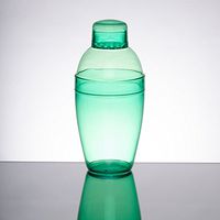 Fineline GREEN 14 oz Plastic Cocktail / Bar Shaker, 1 EACH w/ FDL Party picks