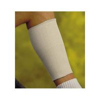 Calf Support - Large Beige Knitted Elastic. Tapered to fit Over Leg. Slips on Easily. Provides Compression.