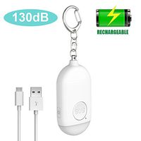 YETIMY Safesound Personal Alarm (1 Pack) - 130dB Personal Security Alarm Keychain with Emergency Flashlight - Siren Song with USB Rechargeable for Women Girls Kids and Elderly - White... (White)