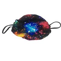 Adult Unisex Stretchy Washable 2 Ply Ear Loop Fashion Face Mask for Festival Rave Protection One Size (0-13) Fireworks