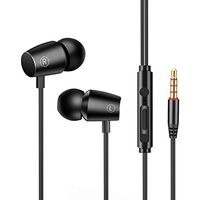 Headphones with Microphone deep bass Drive Noise Isolation Metal Cavity 3.6mm Plug Compatible with iOS and Android Smartphones, laptops Earbuds