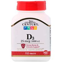 21st Century, D3, 25 mcg (1000 IU), 110 Tablets