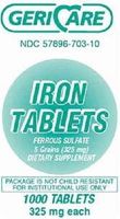 Ferrous Sulfate 325 mg Tablets 1000 ct