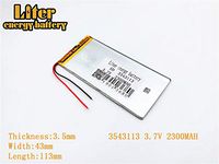 3.7V 2300mAh 3543113 Lithium Polymer Ion Rechargeable Battery Lithium Polymer Li-Po Battery for MP4 GPS MP3 Bluetooth Stereo DIY Gift