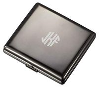 Personalized Visol Gunmetal Two Sided Cigarette Case with Free Laser Engraving (Circle Monogram)