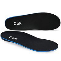 Cok Plantar Fasciitis Insoles, Orthotic Inserts with Arch Support, Pronation for Running, Relieve Flat Feet, High Arch & Foot Pain (Black, 7-8.5)