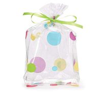 25ct Small"Dotty Spring" Polka Dots 7x2x3" Cello Cellophane Treat Food Snack Bags nfLG -548