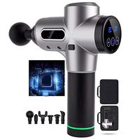 Massage stick Percussion Massager Deep Tissue Muscle Fascia Massage Gun, Ultra-Quiet 20 Speeds Muscle Massager Deep Tissue Massager For Muscle Tension Relief For 6 Massage Head scar ( Color : Silver )