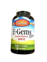 Carlson Labs E-Gems Natural Vitamin E Elite, 1000 IU, 60 Softgels