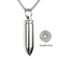Haxtec TC02 Titanium Pill Fob Nitro Mini Waterproof Pill Holder Lightweight Survival Case Charming Pendant Titanium Necklace Fob for Men & Women (TC02(Bullet Pendant))