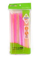 UPIT Disposable Plastic Drinking Straws Individually Wrapped Assorted Colors, (50 packs)