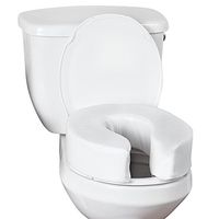 Portable Toilet Seat Riser, 4" Foam Elevated Raised Cushion with Straps, 4"