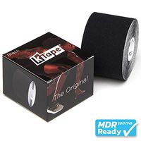 K-Tape Original Latex-Free Kinesiology Tape with Cotton and Long Lasting Physiobond Adhesive Single Roll - Black - 5cmx5m