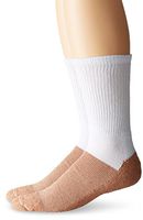 Copper Sole Men's Cupron Pro Therapy Diabetic Crew Socks Without Logo, White, Shoe Size: 7-12