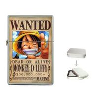 New Product luffy wanted Poster one-piece manga animeFlip Top Cigarette Lighter + free Case Box