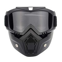 general3 Tactical Airsoft Mask, Adjustable Anti-Slip Face Mask and Goggles Set for Motorcycle,Riding,Hunting, Shooting (Black)