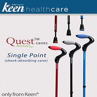 Keen Quest Shock-Absorbing Single Point Cane| Model - QST :Black: - 250lb Cap