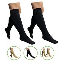 HealthyNees Closed Toe 15-20 mmHg Compression Plus Size Big Wide Leg Calf Socks (Black 2 Pairs, 5X-Large)
