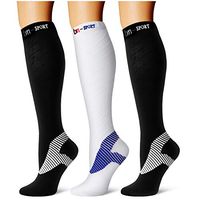 Compression Socks,(3 Pairs) Compression Sock Women & Men - Best Running, Athletic Sports, Crossfit, Flight Travel(Multti-colors17-L/XL)