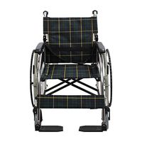 ChenCheng Wheelchair Reinforced Aluminum Alloy Light Foldable Solid tire Old Scooter Medical Supplies (Color : B)