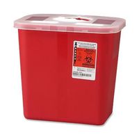 UMISRRO100970 - Biohazard Sharps Container w/ Rotor Lid, 2 Gal., Red