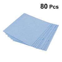 HEALLILY 80pcs Microfiber Cleaning Cloth Lens Cleaning Wipes Lint Free Cloths for Eyeglasses Glass Camera Lens Cell Phones Screens (Blue)