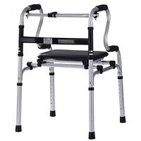 Standard Walkers Walking Aid Walking Stick Adjustable Height Without Wheels with Soft Seat Elderly Walker Folding Walker Walking Frames