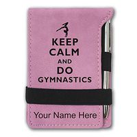 Mini Notepad, Keep Calm and Do Gymnastics, Personalized Engraving Included (Pink)
