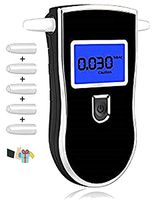Breathalyzer, Professional Alcohol Detector Brethalyzers Portable Breathalyzer Tester Highly-Accurate Result Fast Respond Speed Alcohol Breathalyzer with LED Screen and 5 PC Mouthpieces for Home