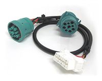 Mobilistics 9 Pin Green Type 2 Deutsch to OBD2 Y Splitter Truck GPS new Freightliner Western Star Kenworth