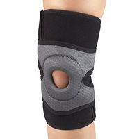 Champion Knee Wrap, Patella Stabilizer Pad, Adjustable Compression, Medium Support, Black, Large