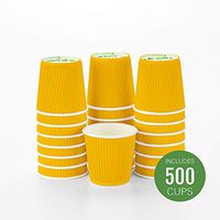 Insulated Paper Coffee Cups - Ripple Wall - Yellow - 4 oz - 500ct Box - MATCHING LIDS SOLD SEPARATELY: RWA0327GR, RWA0281B, RWA0281W
