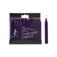 Mega Candles 20 pcs Unscented Dark Purple Mini Taper Candle, 4 Inch Tall x 1/2 Inch Diameter, Great for Casting Chimes, Rituals, Spells, Vigil, Witchcraft, Wiccan Supplies, Wax Play & More